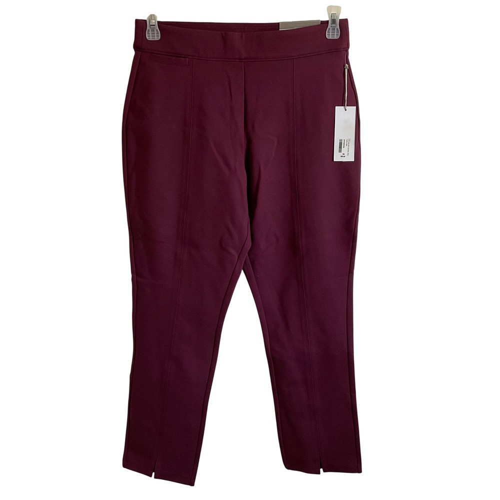 Soft Surroundings Soft Essential Ponte Slim Pull on Ankle Pants Purple Wine NEW‎